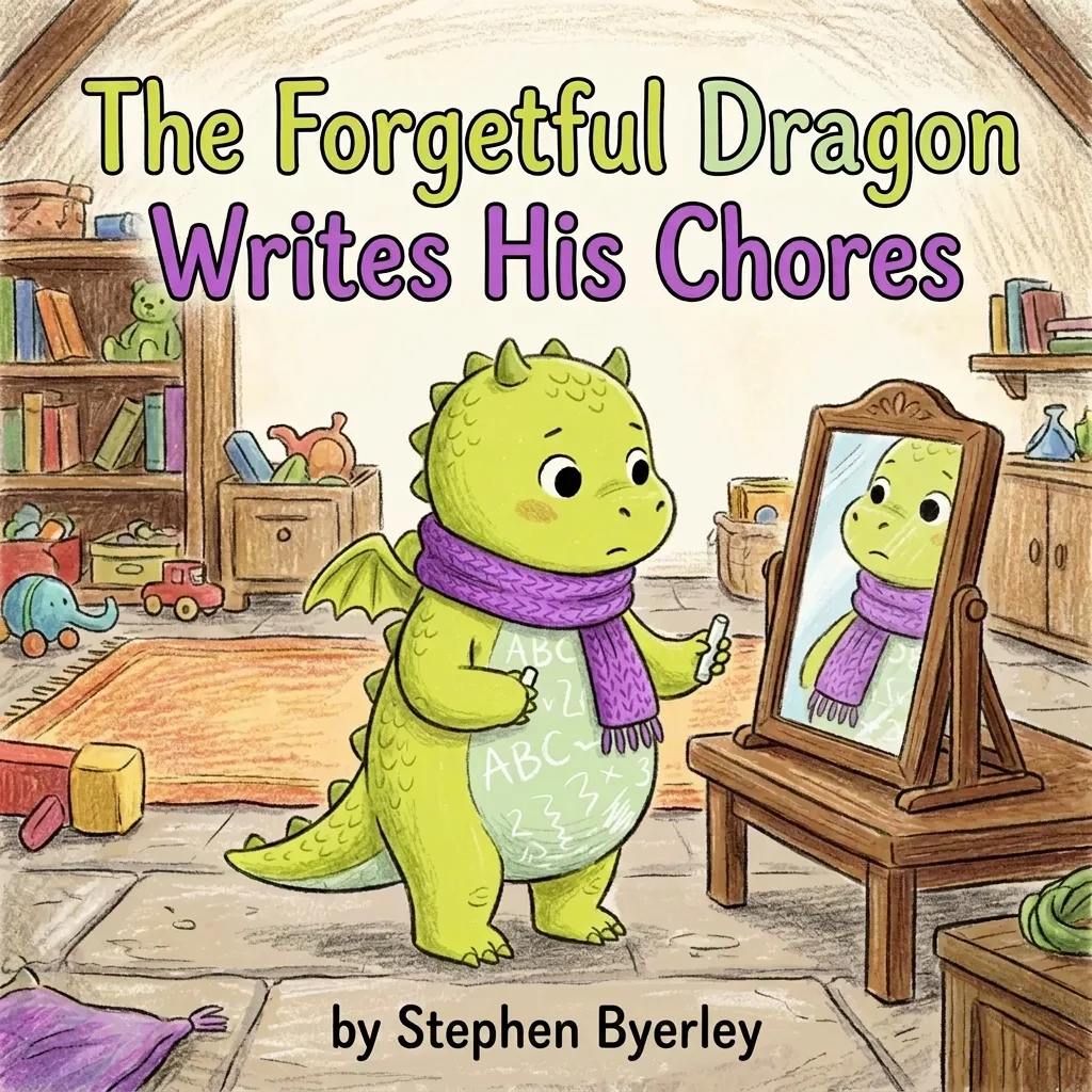 Cover of The Forgetful Dragon Writes His Chores
